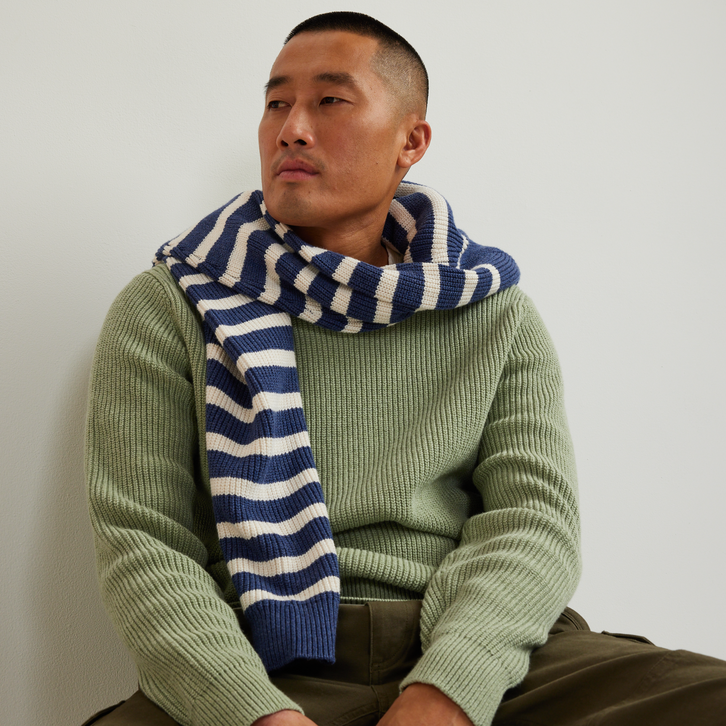 Men's Signature Roll Neck Sweater - Stripe