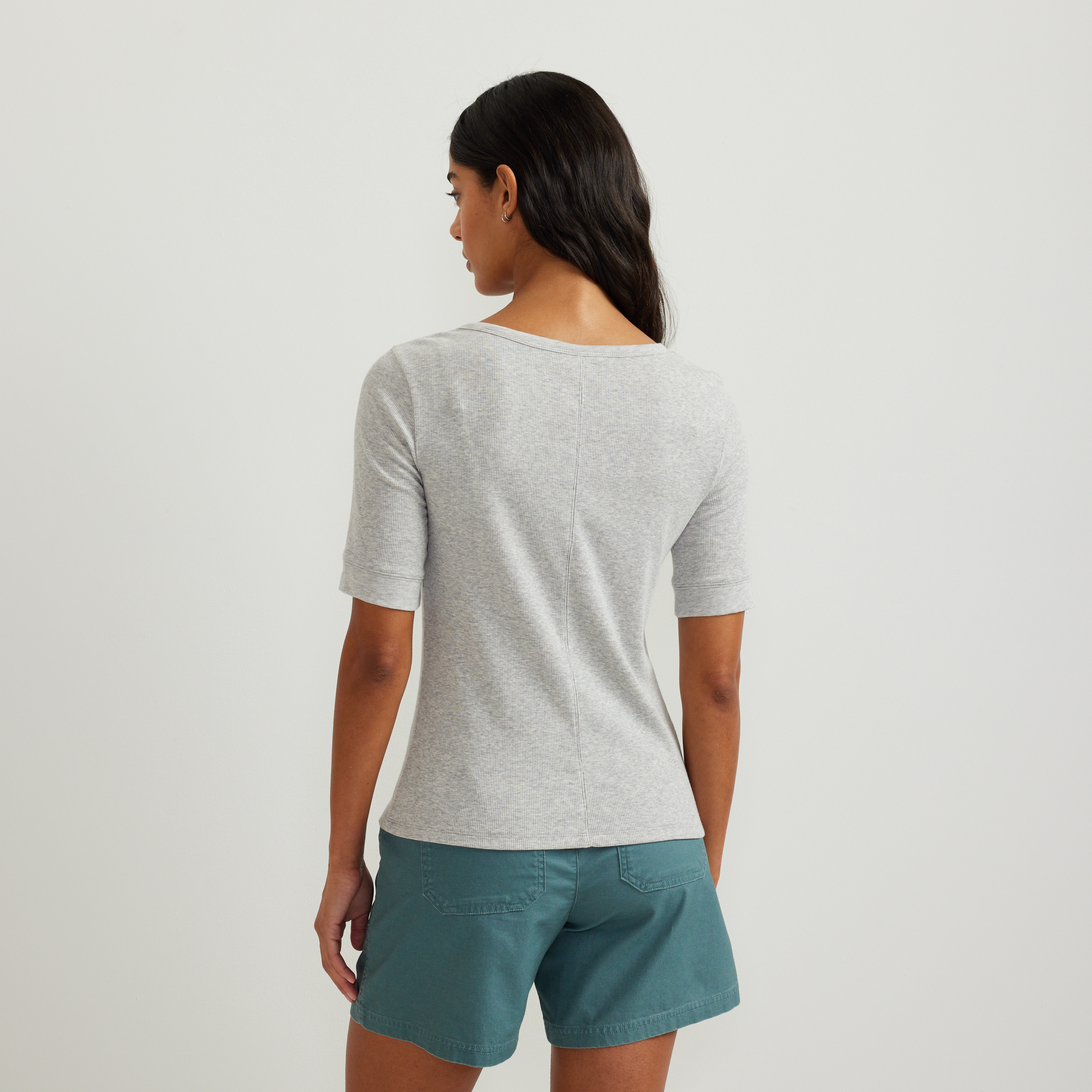 Women's Softline Short-Sleeve Ribbed Henley
