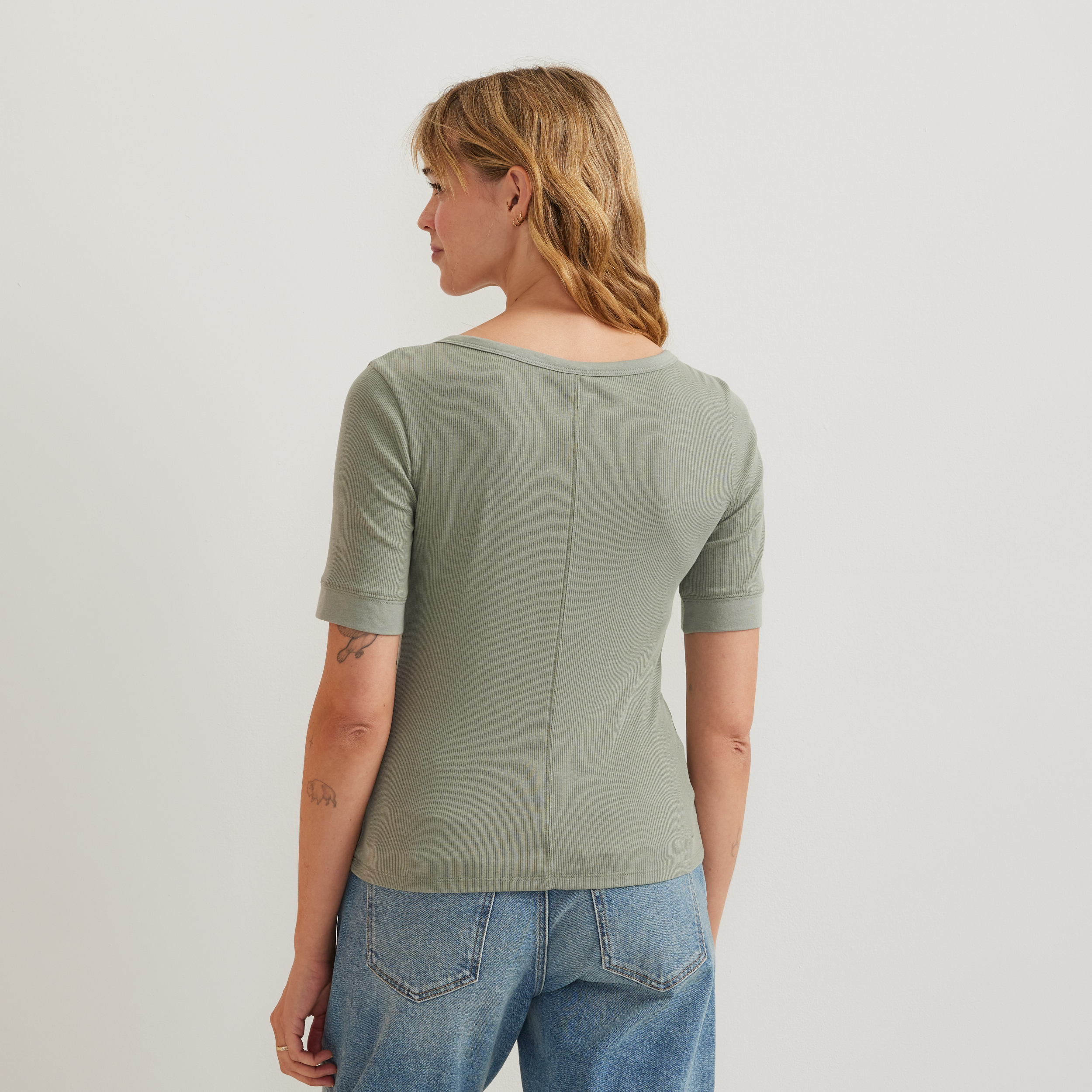 Women's Softline Short-Sleeve Ribbed Henley