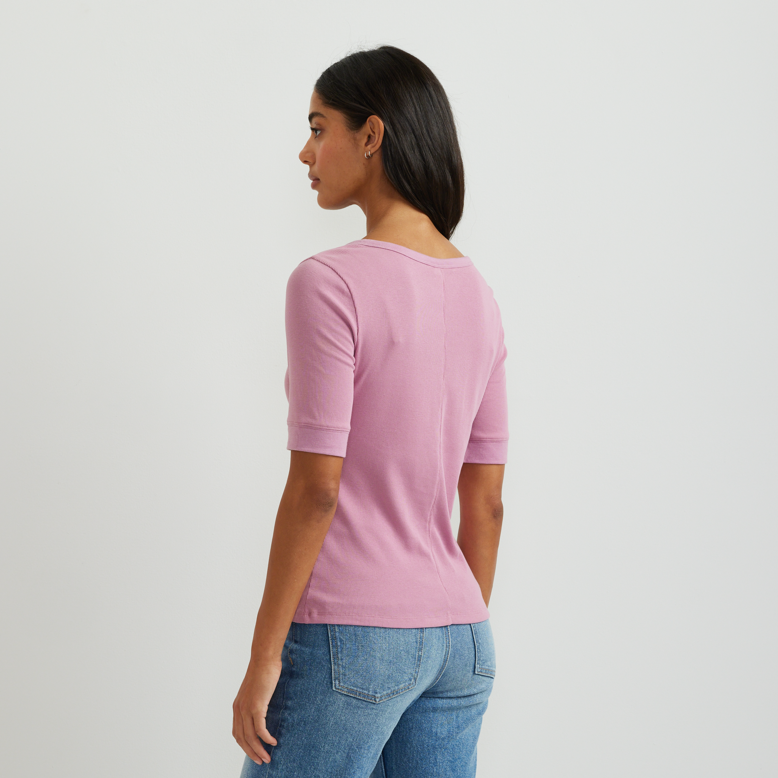 Women's Softline Short-Sleeve Ribbed Henley