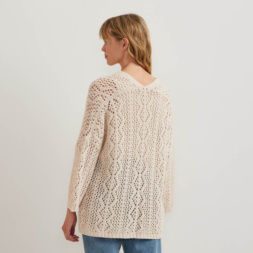 Women's Long Open Stitch Cardigan