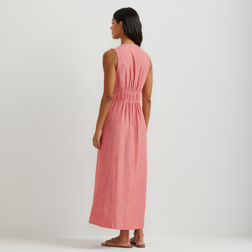 Women's Button Front Midi Dress