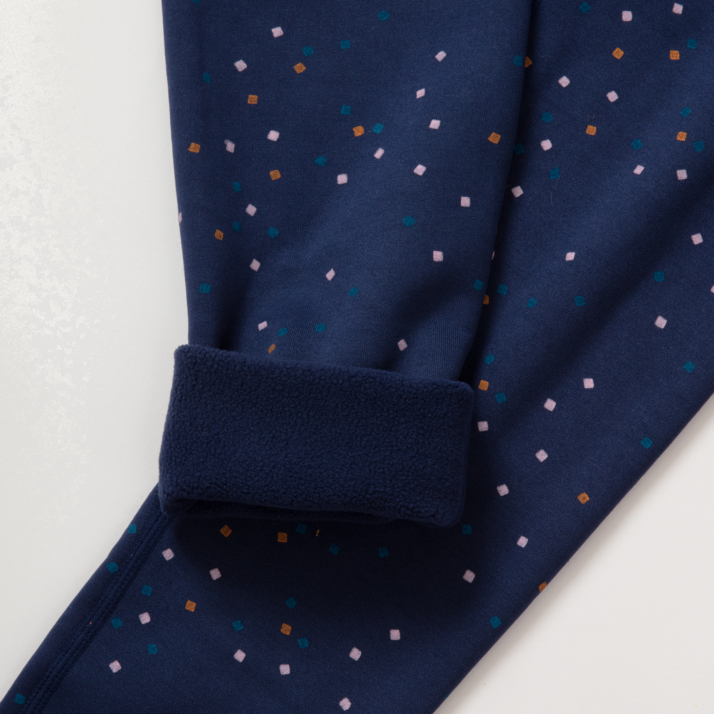 Girls Plush-Lined Leggings - Print