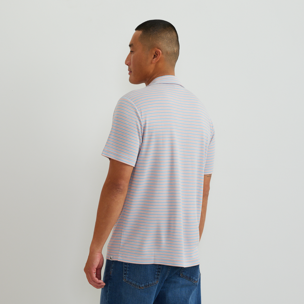 Men's Short Sleeve Journey Modal Polo Stripe