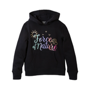 Girls Graphic Camp Fleece Hoodie - BLACK