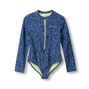 Girls Sea Spray Ls One Piece Swimsuit - SUNNY LIME
