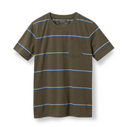 Boys Territory Stripe T-Shirt - DEEP LICHEN GREEN