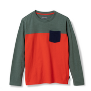 Boys Territory Long-Sleeve Pocket T-Shirt - DARK FOREST