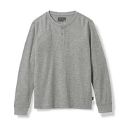 Boys Eddies Favorite Thermal Henley - GREY HEATHER