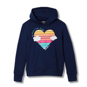 Girls Graphic Camp Fleece Hoodie - NAVY BLUE