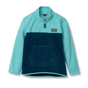 Girls Quest Fleece 1/4-Zip - Colorblock - AQUA