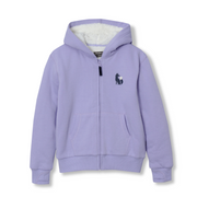 Girls Camp Fleece Faux Shearling-Lined Hoodie - LAVENDER
