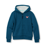 Girls Camp Fleece Faux Shearling-Lined Hoodie - MOROCCAN BLUE