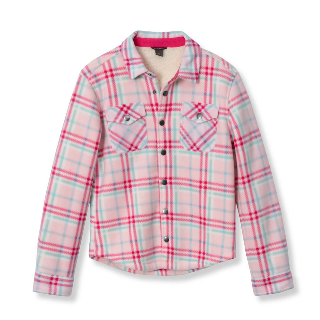 Girls Faux Shearling Shirt Jacket