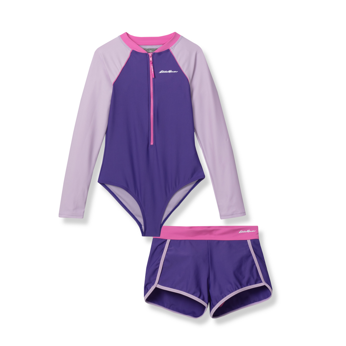 Girls Sea Spray Ls One Piece & Short Set