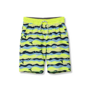 Boys Sea Spray Printed Swim Shorts - BRIGHT YELLOW