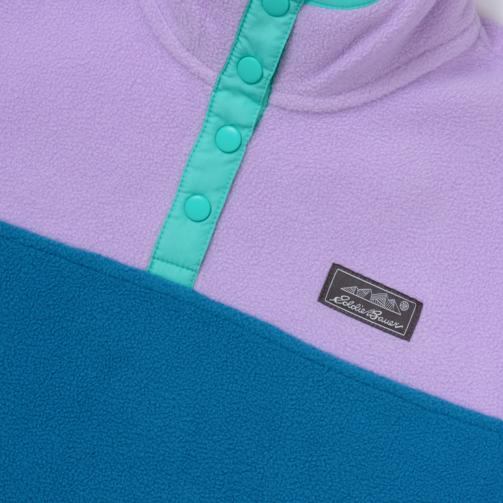 Girls Quest Fleece Snap Neck Pullover