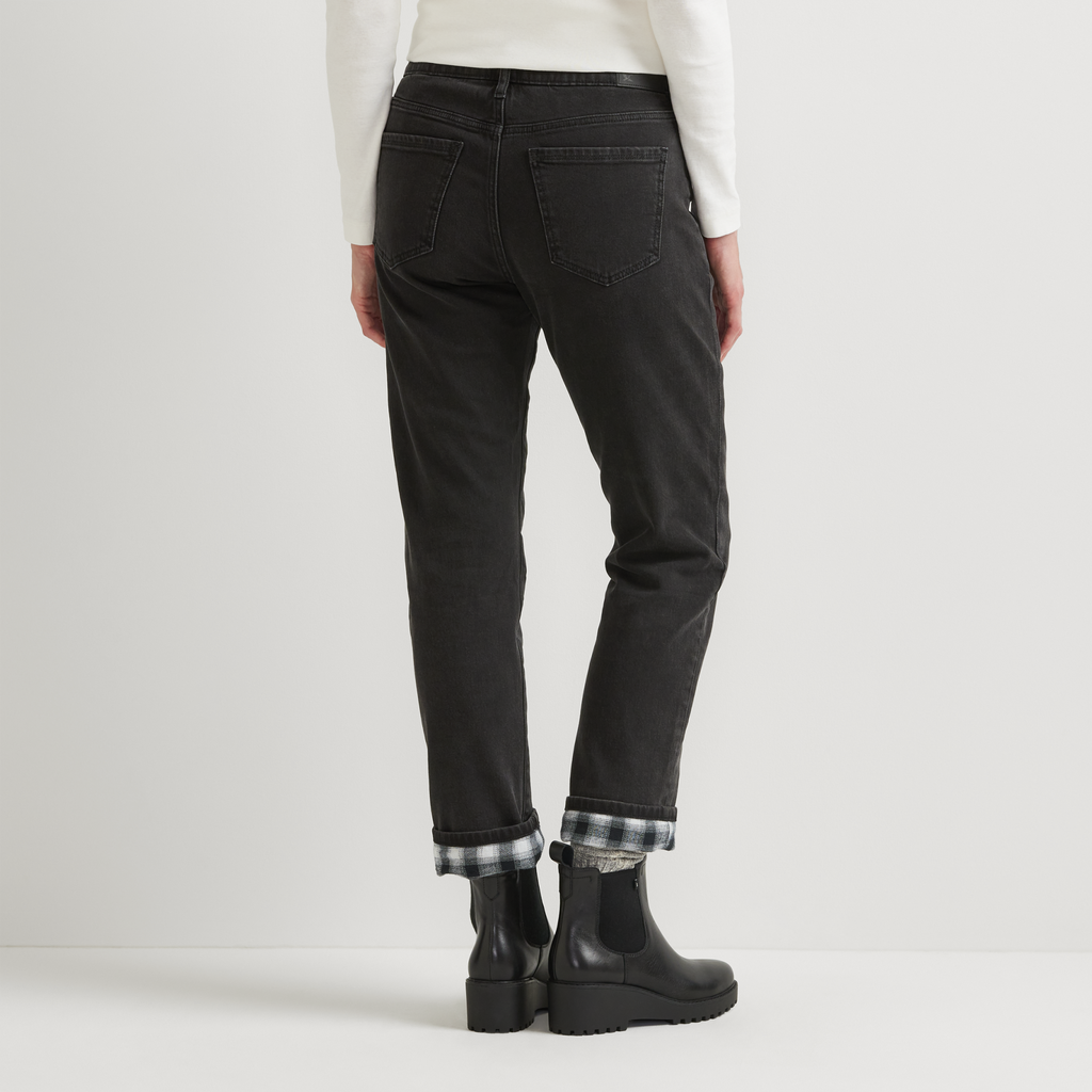Women's Boyfriend Flannel-Lined Jeans