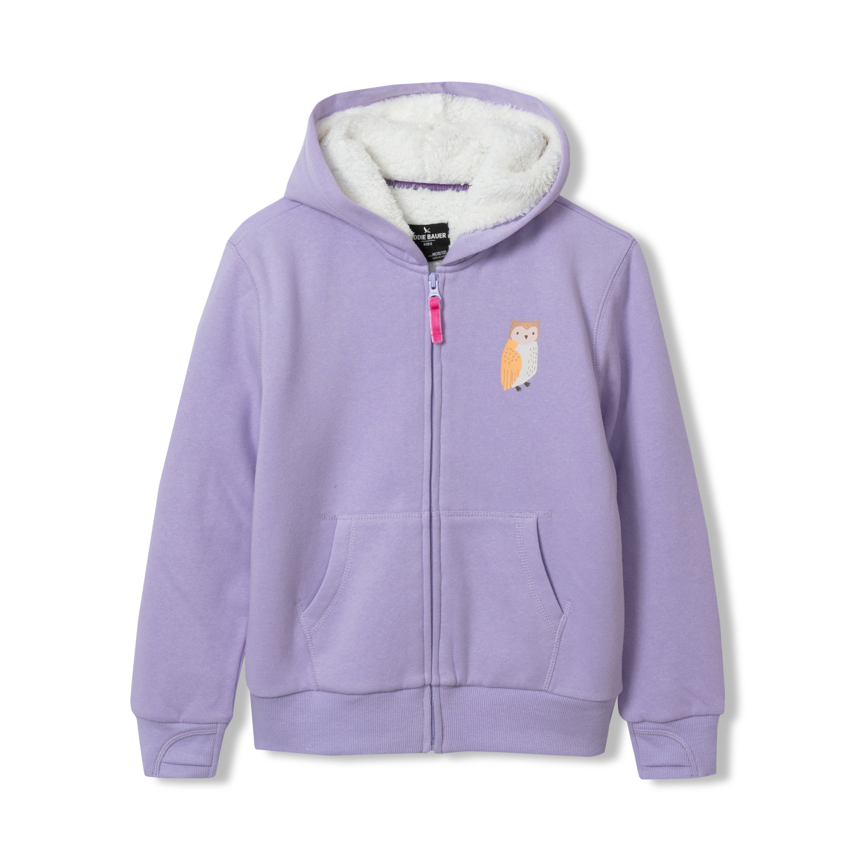 Girls Camp Fleece Faux Shearling-Lined Hoodie