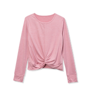 Girls Trail Twist Front LS Top - MAUVE