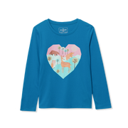Girls Graphic Long Sleeve Tee - TILE BLUE
