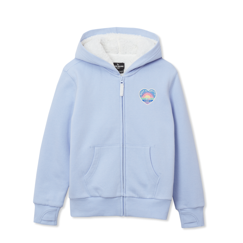 Girls Camp Fleece Faux Shearling-Lined Hoodie
