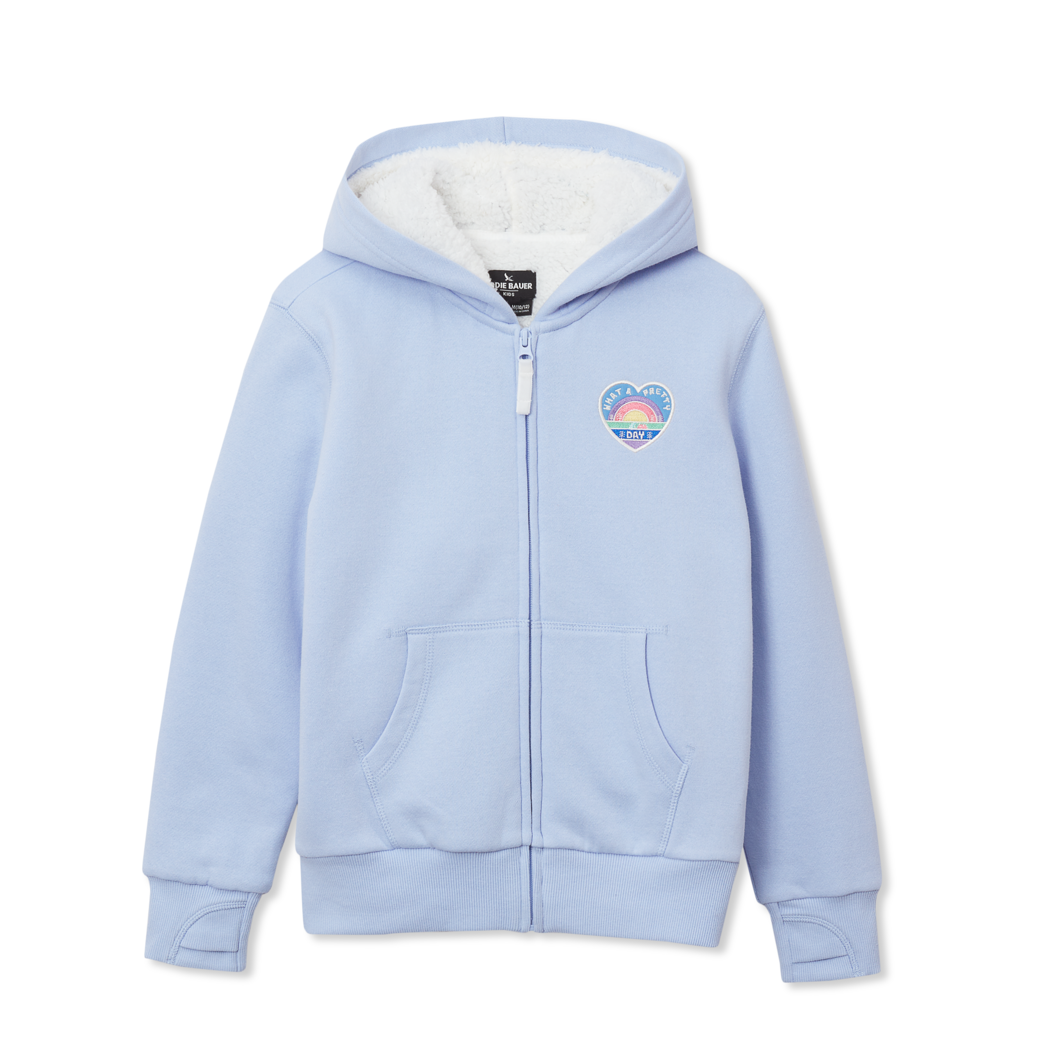 Girls Camp Fleece Faux Shearling-Lined Hoodie