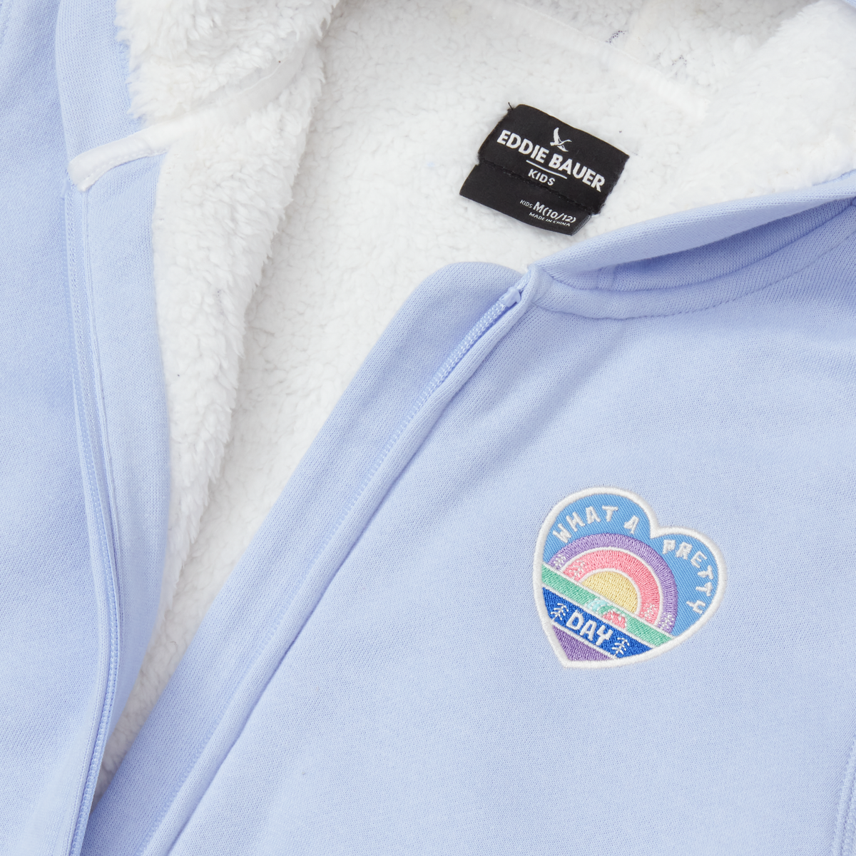 Girls Camp Fleece Faux Shearling-Lined Hoodie