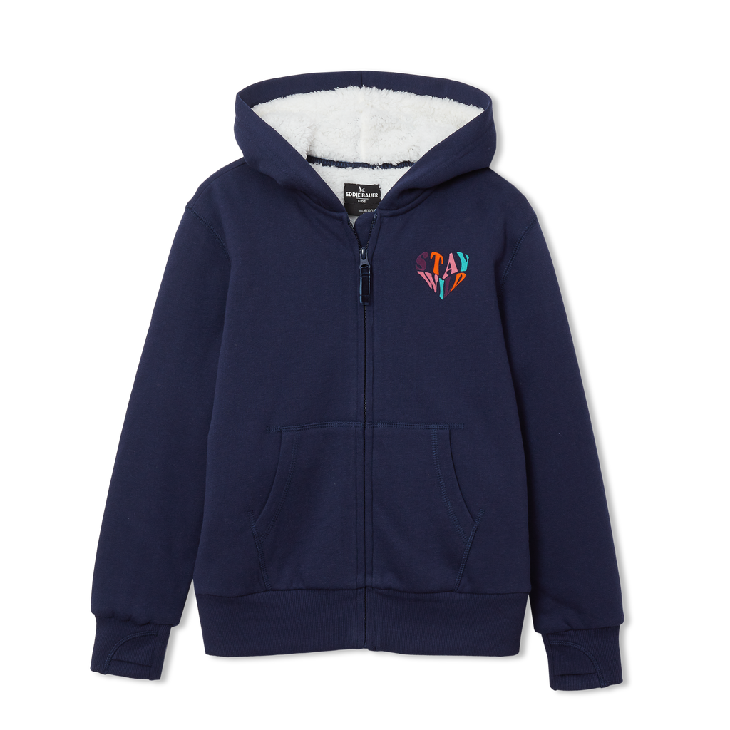 Girls Camp Fleece Faux Shearling-Lined Hoodie
