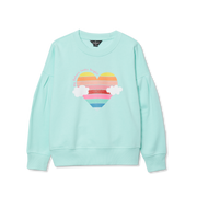 Girls Cozy Fleece Crew - LIGHT TEAL