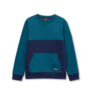 Boys Camp Fleece Crewneck - INK/CORAL