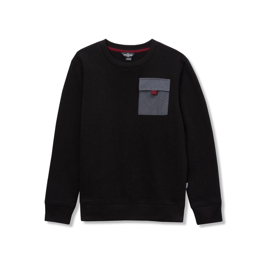 Boys Camp Fleece Pocket Crewneck