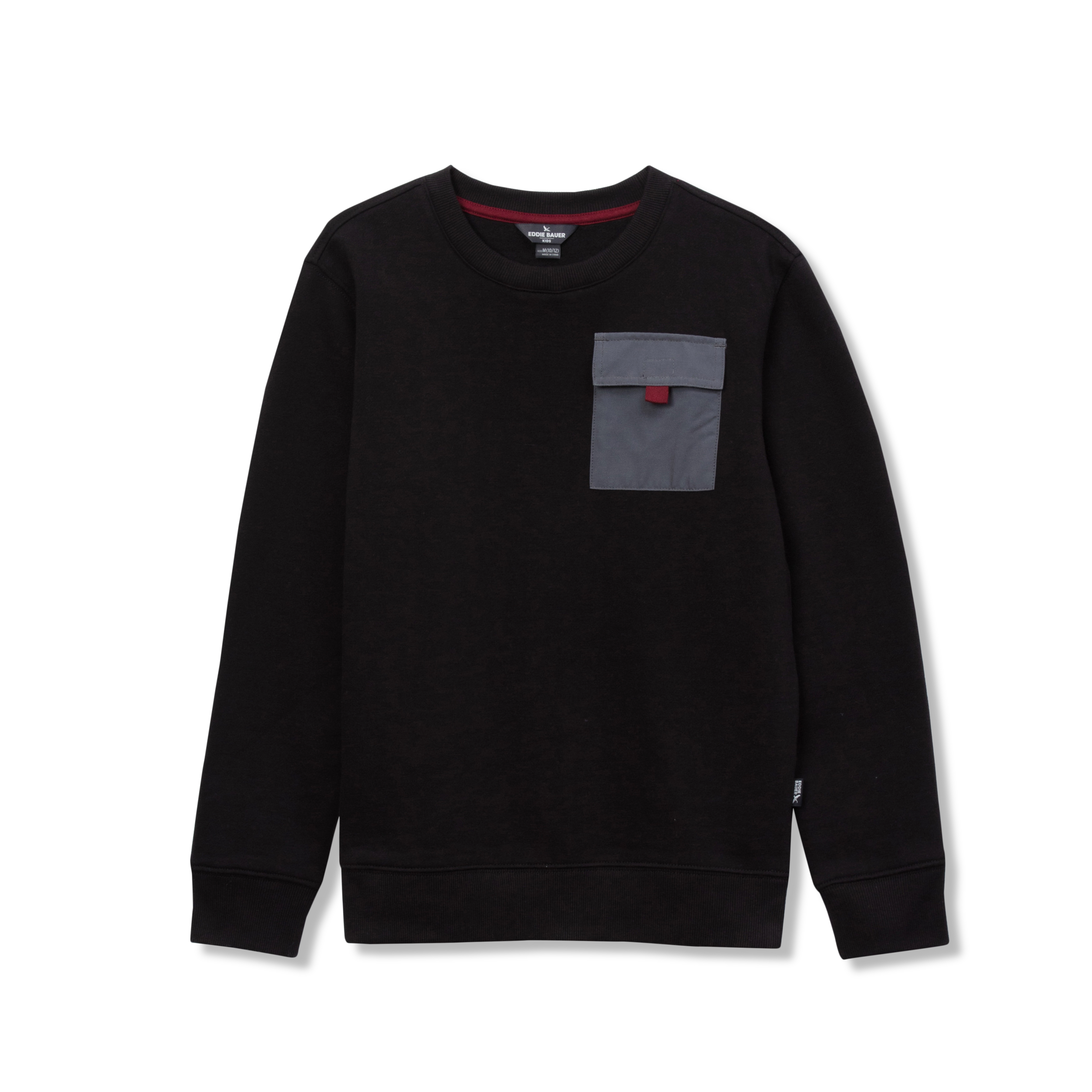 Boys Camp Fleece Pocket Crewneck