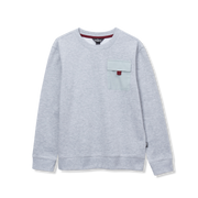 Boys Camp Fleece Pocket Crewneck - GREY HEATHER