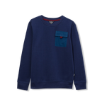 Boys Camp Fleece Pocket Crewneck