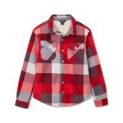 Boys Faux Shearling Shacket - RED