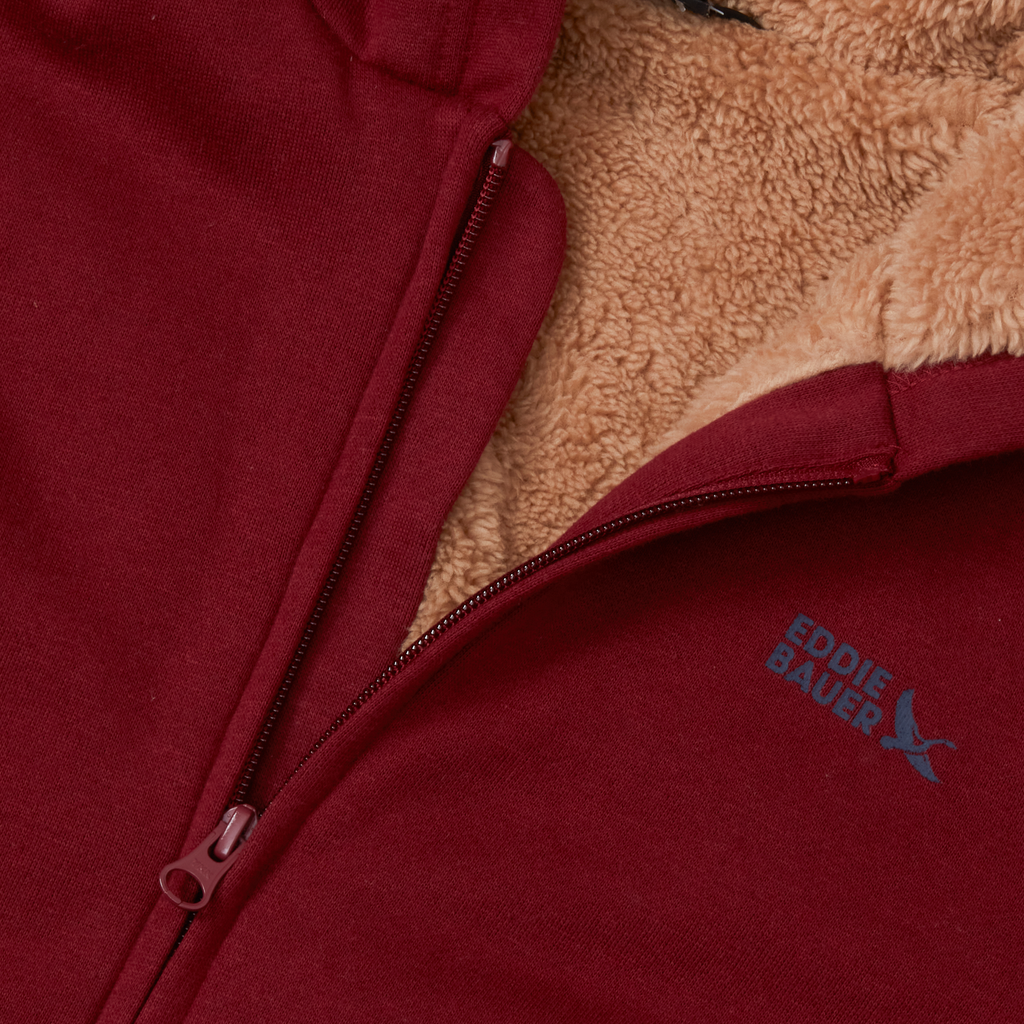 Boys Camp Fleece Faux Shearling-Lined Hoodie