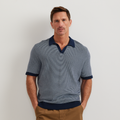 Men's Short Sleeve Novelty Polo Sweater - Stripe