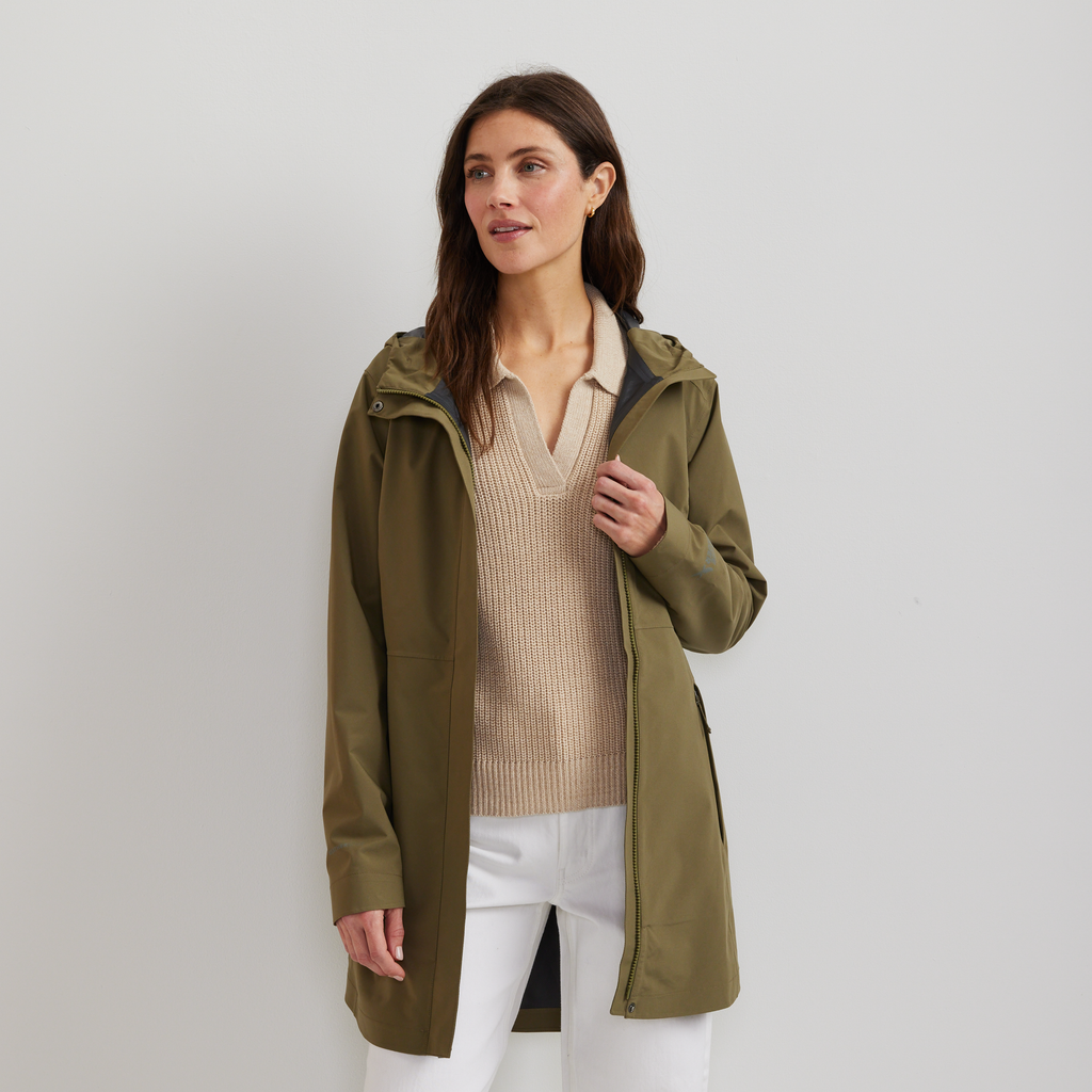 Women's Cloud Cap Waterproof Stretch Hooded Rain Parka