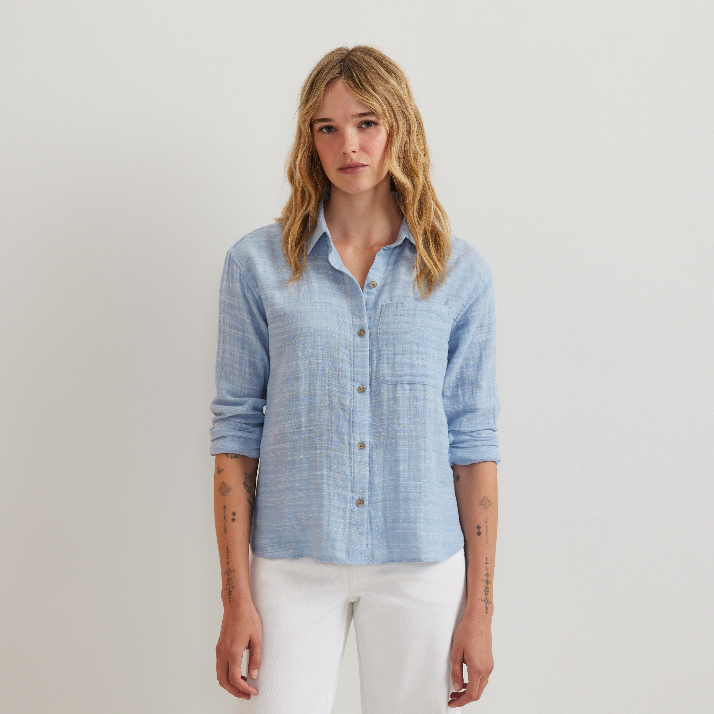 Women's Cotton Slub Long-Sleeve Shirt