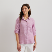 Women's Cotton Slub Long-Sleeve Shirt - Vintage Rose