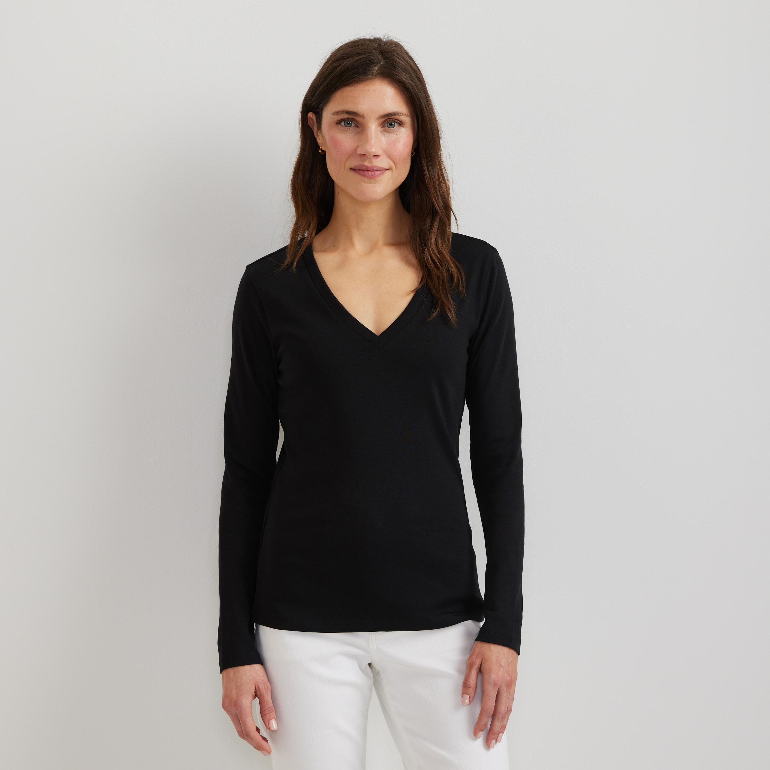 Women's Everyday Long-Sleeve V-Neck T-Shirt