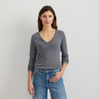Women's Everyday Long-Sleeve V-Neck T-Shirt