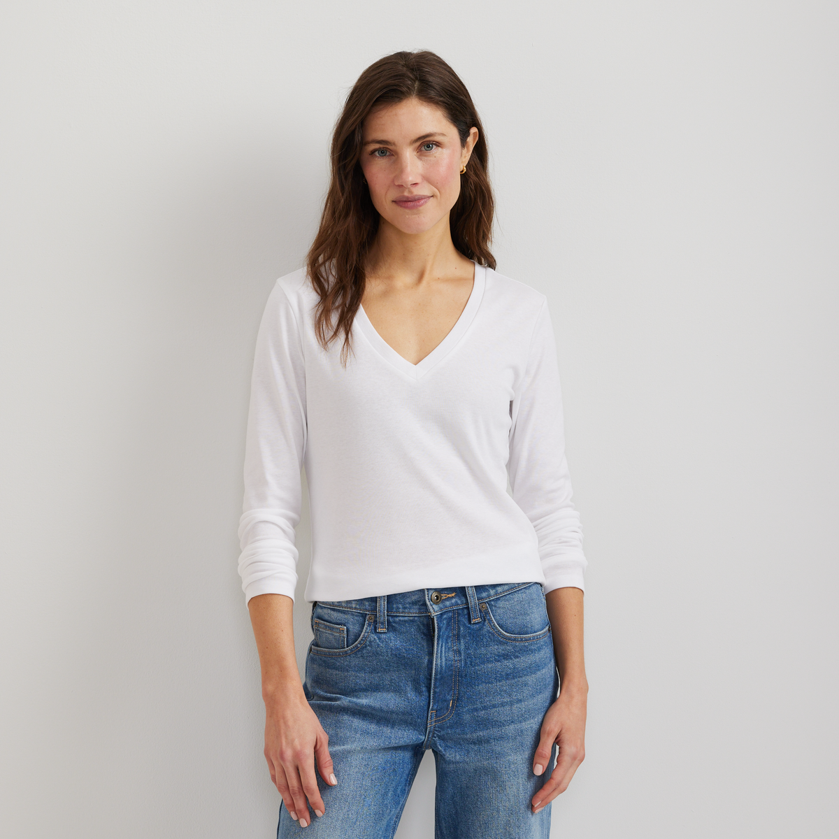 Women's Everyday Long-Sleeve V-Neck T-Shirt