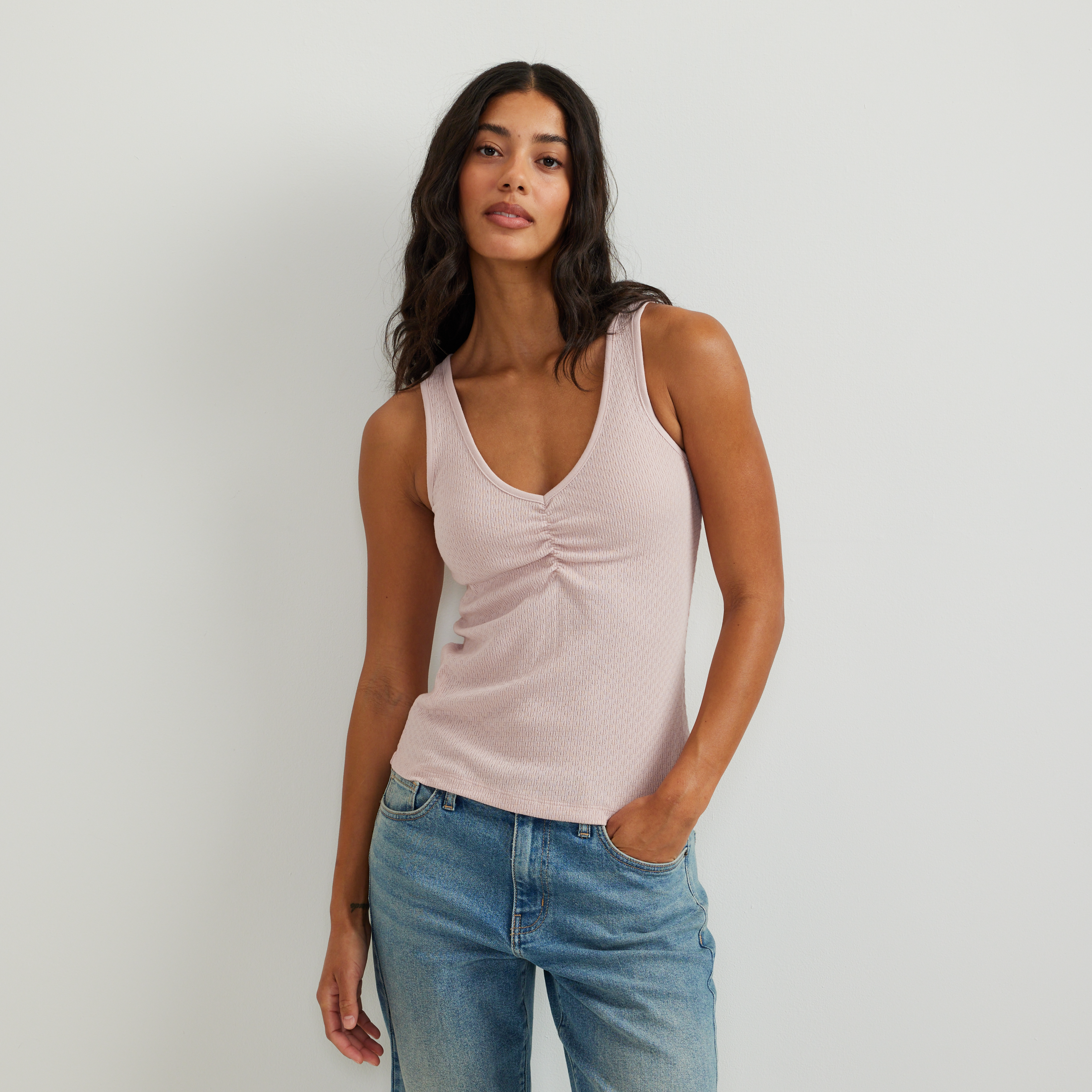 Women's Pointelle Dobby Tank