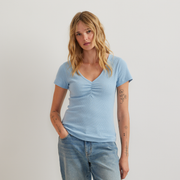 Women's Pointelle Dobby Shirt - Slate Blue