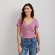 Women's Pointelle Dobby Shirt - Vintage Rose