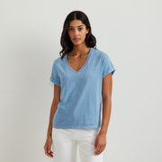 Women's Sunwashed V-Neck T-Shirt - Blue Fog