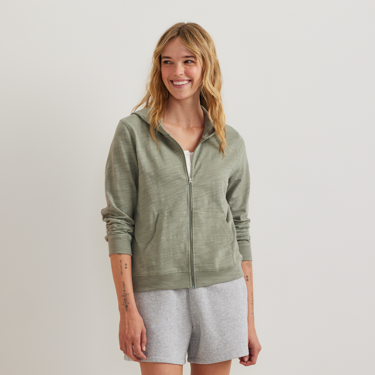 Women's Waverly Cotton Slub Full-Zip Sweatshirt