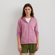Women's Waverly Cotton Slub Full-Zip Sweatshirt - Vintage Rose
